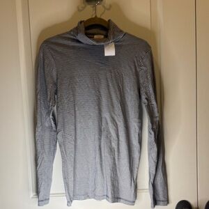 NWT J. Crew Black and White Striped Long Sleeve TissueTee